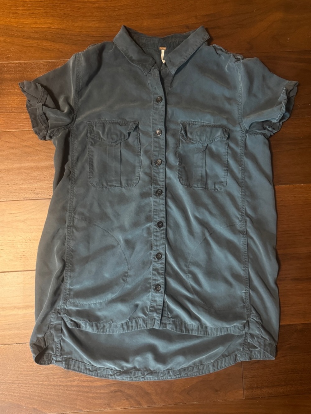 Free People long blue shirt with pockets